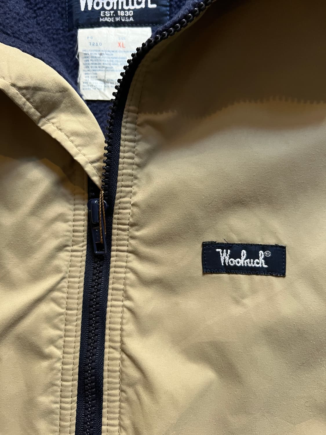 [XL]80's 울리치 USA Made 플리스 라이닝 베이지 웜업 자켓 상품이미지3