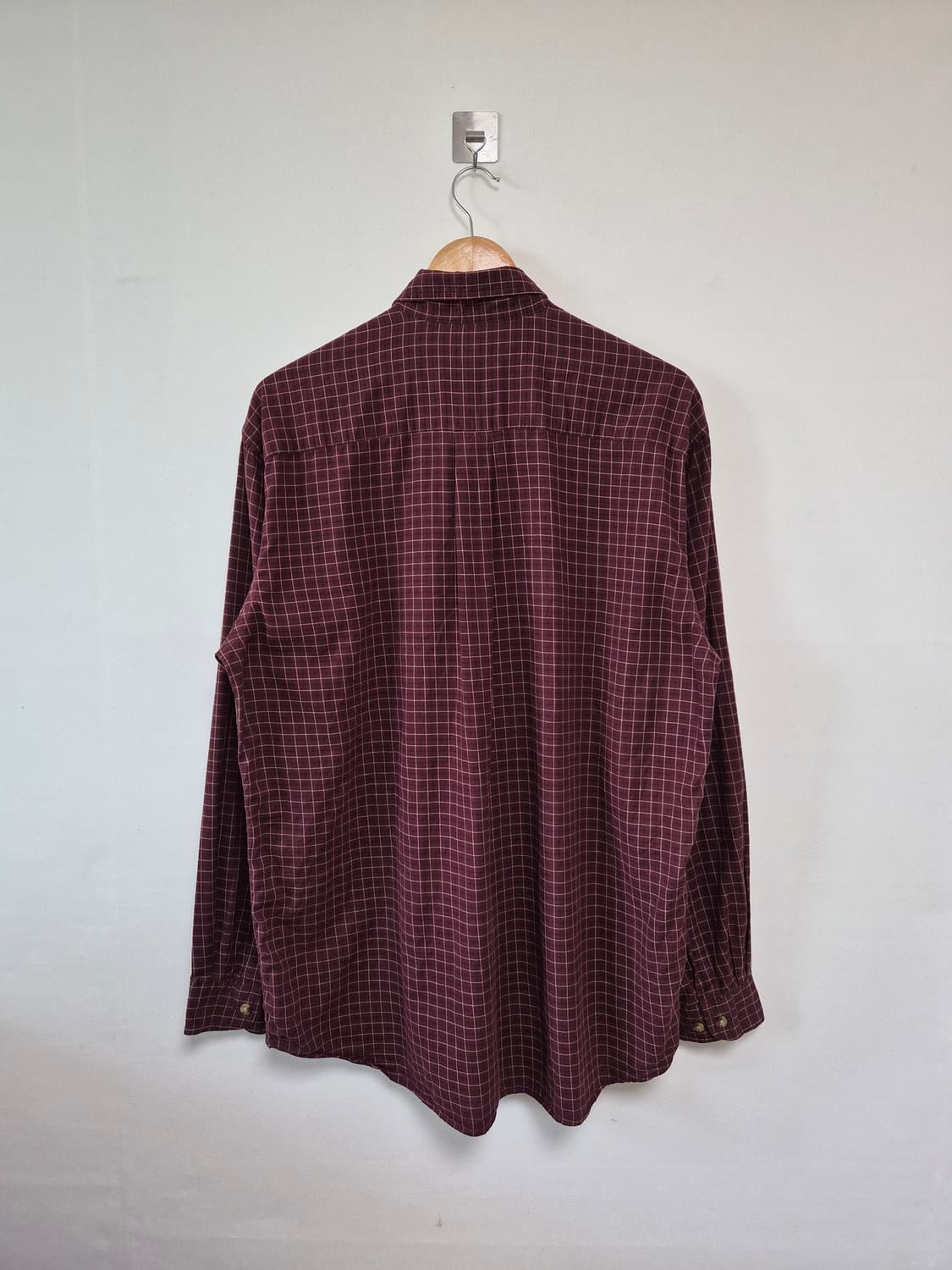 엘엘빈LLBean 와인 원포켓 체크 셔츠 L - S438 상품이미지2