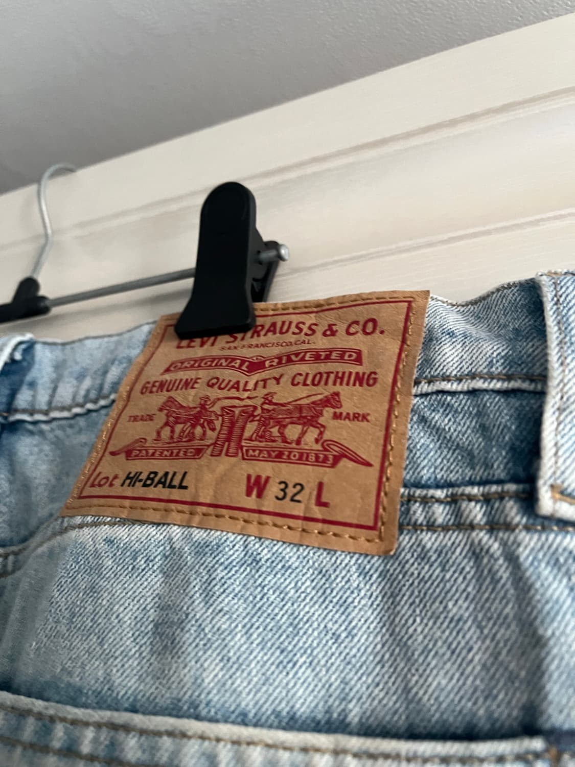 리바이스 프리미엄 하이볼 연청워싱 빅E 데미지진 청바지 데님팬츠 상품이미지5