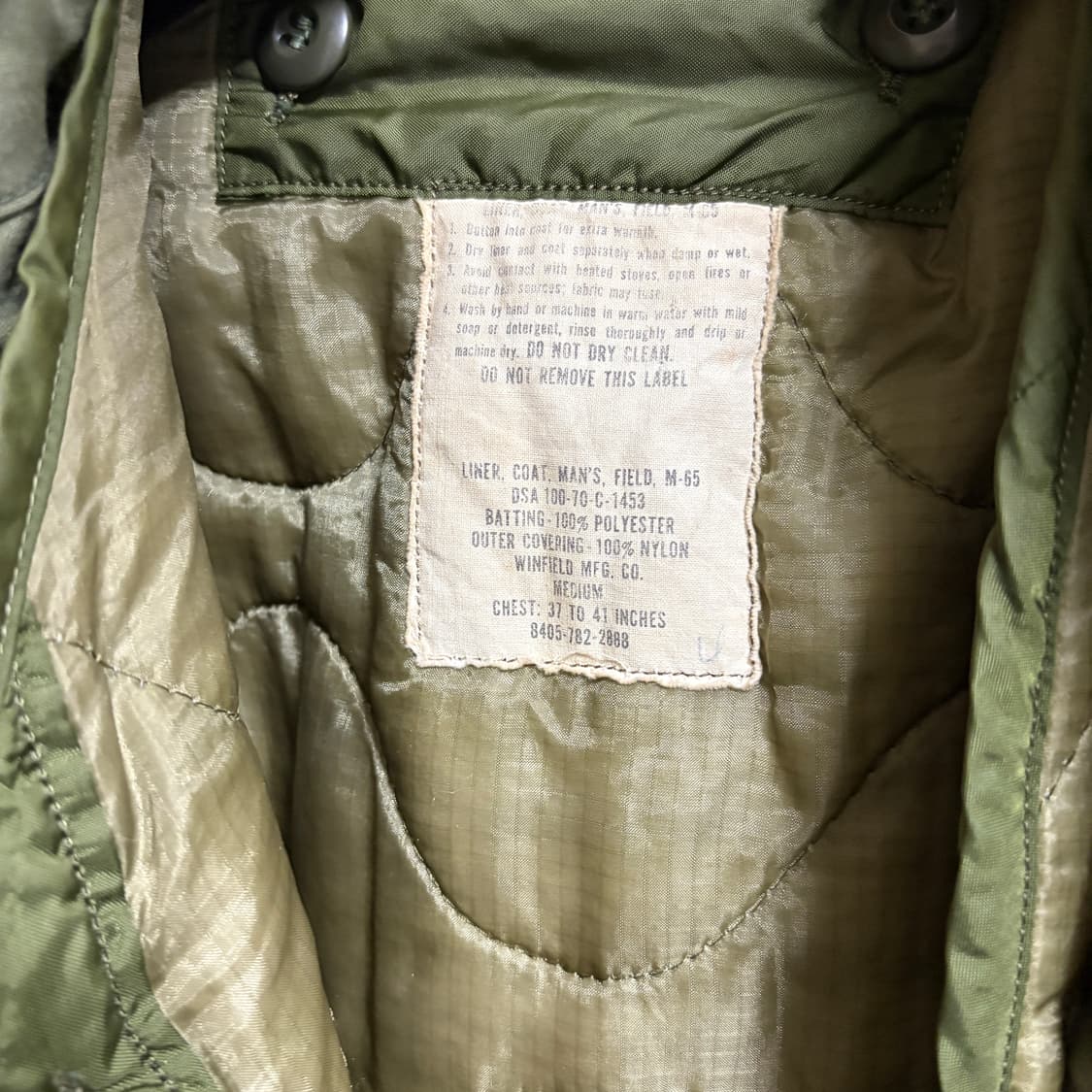 70s 오리지널 M65 3세대 필드자켓 TALON 지퍼 (내피포함) /M 상품이미지8