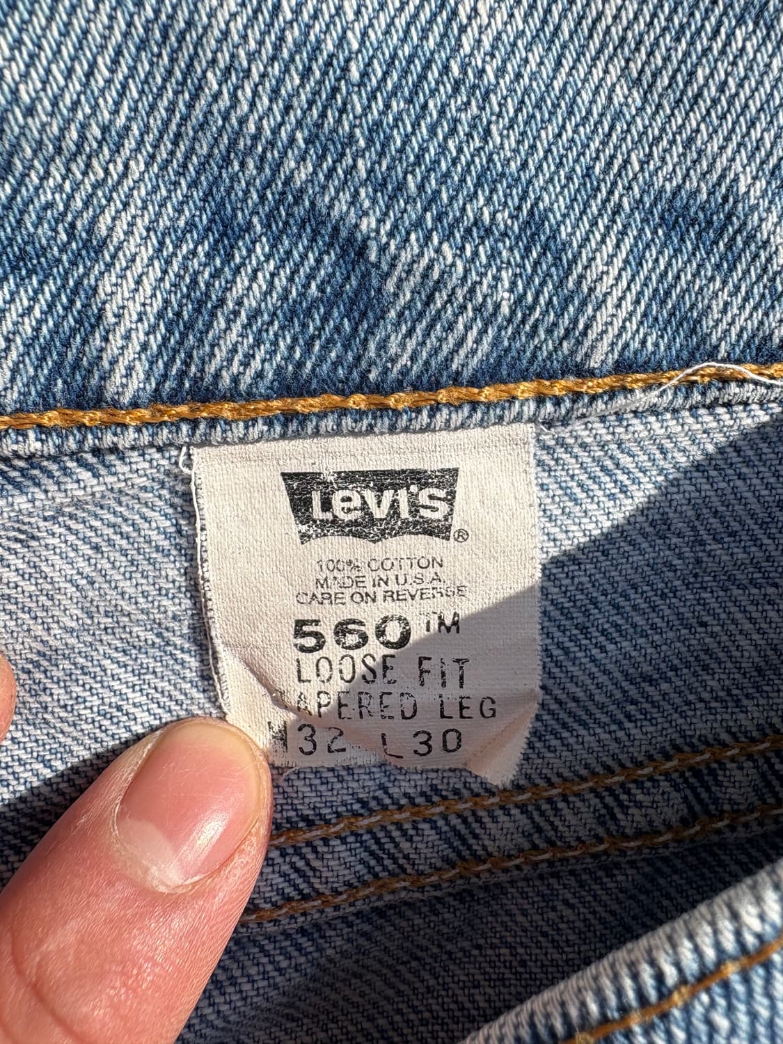 90's 리바이스 560 연청 테이퍼드 데님팬츠 B98 상품이미지3