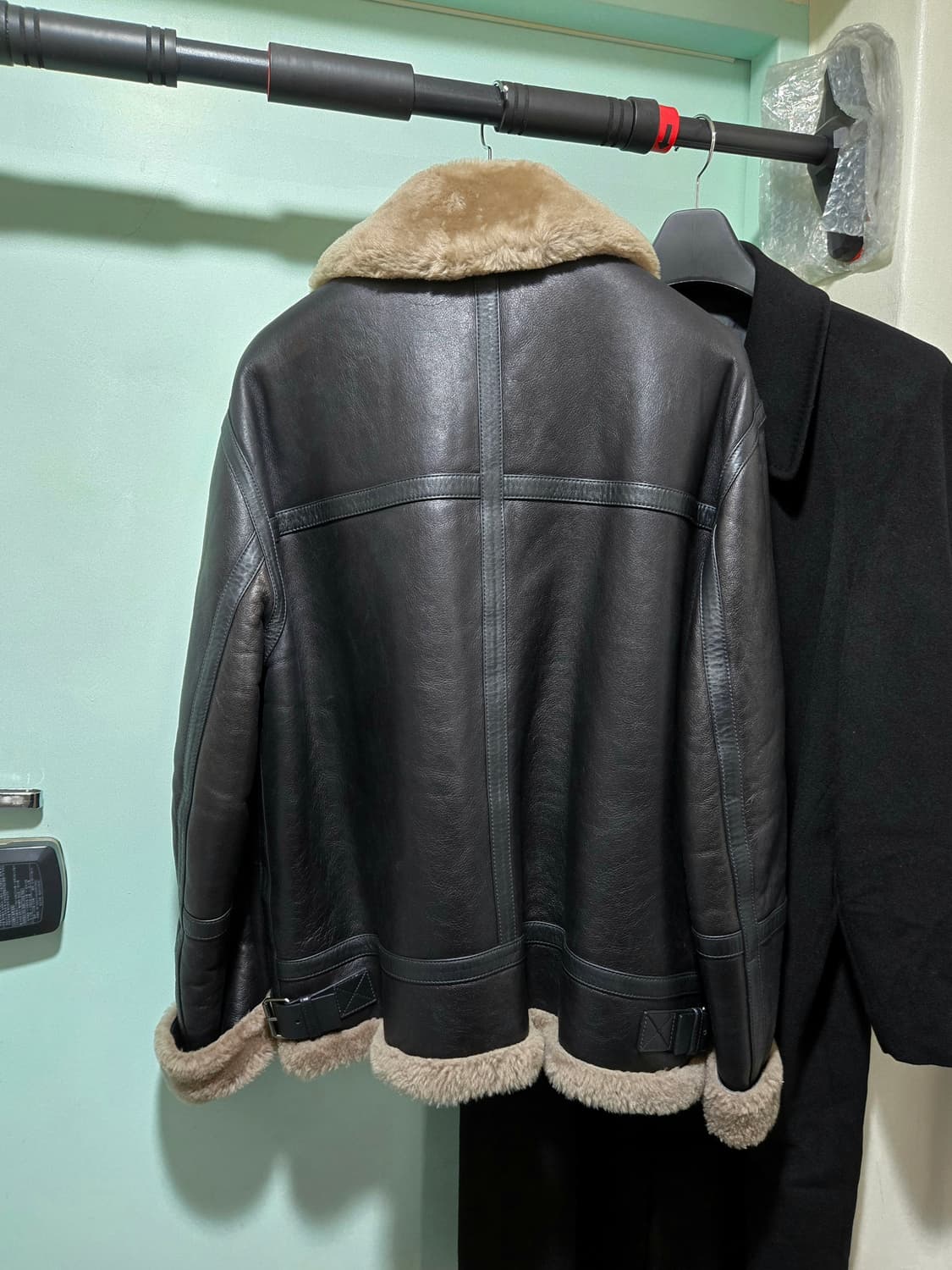 솔리드옴므 램스킨 무스탕 52 105 110 양가죽 시어링 자켓 XL 상품이미지4