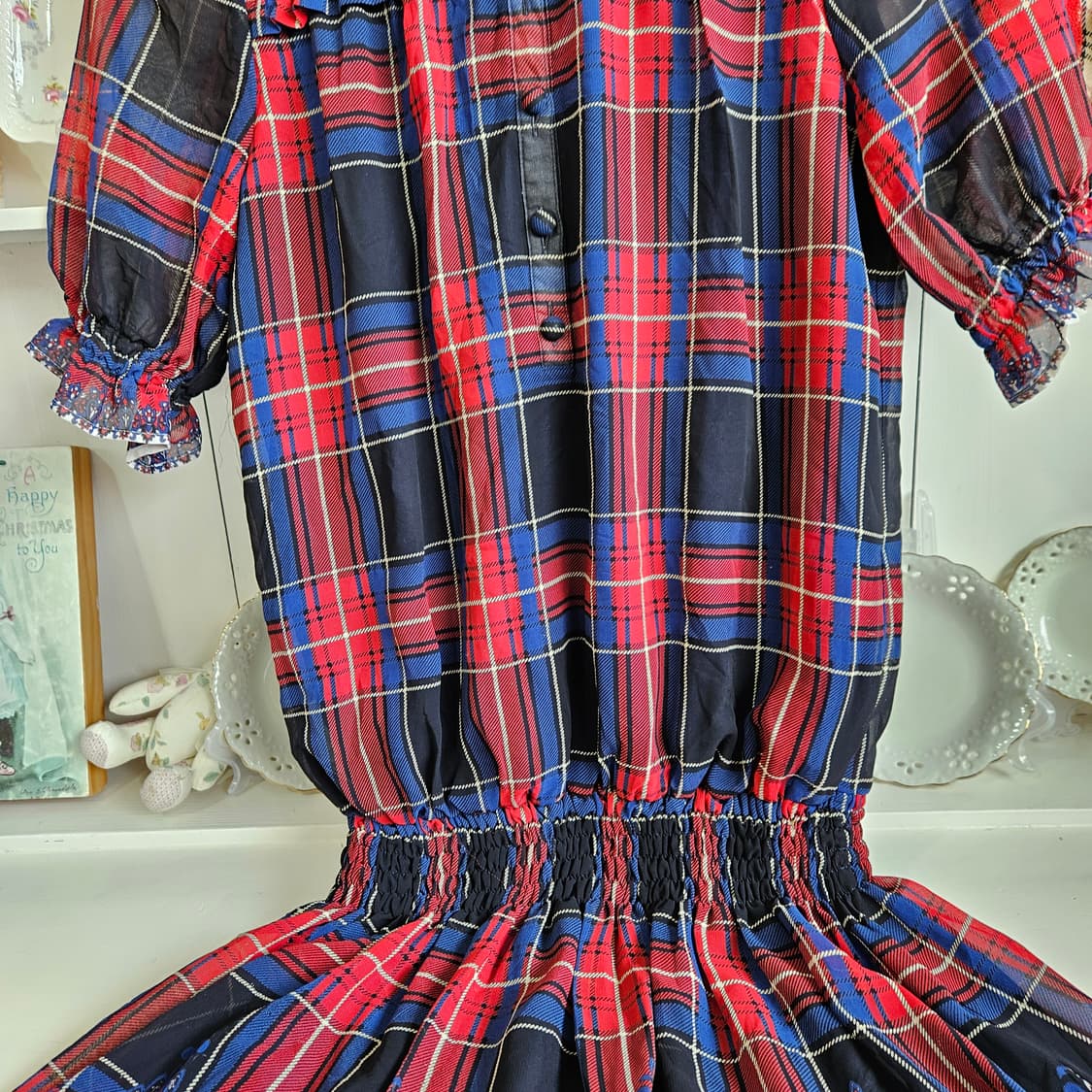 0327체크 머메이드 프릴 원피스 상품이미지4