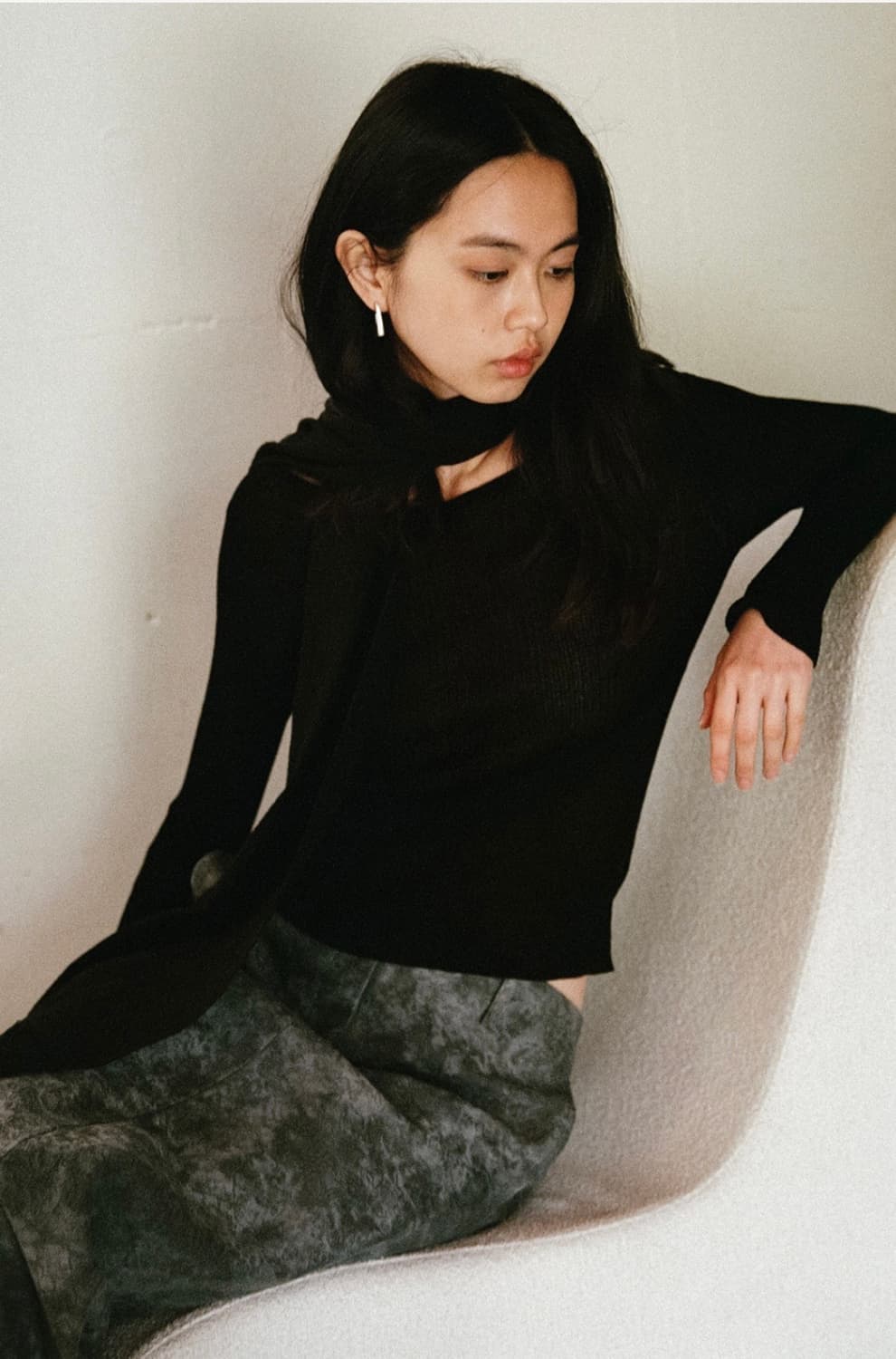 게드 V넥 니트 블랙 (새상품, 택O) 상품이미지2