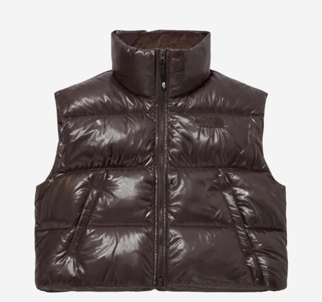 노스페이스 화이트 라벨 글로시 다운 베스트 브라운 상품이미지1