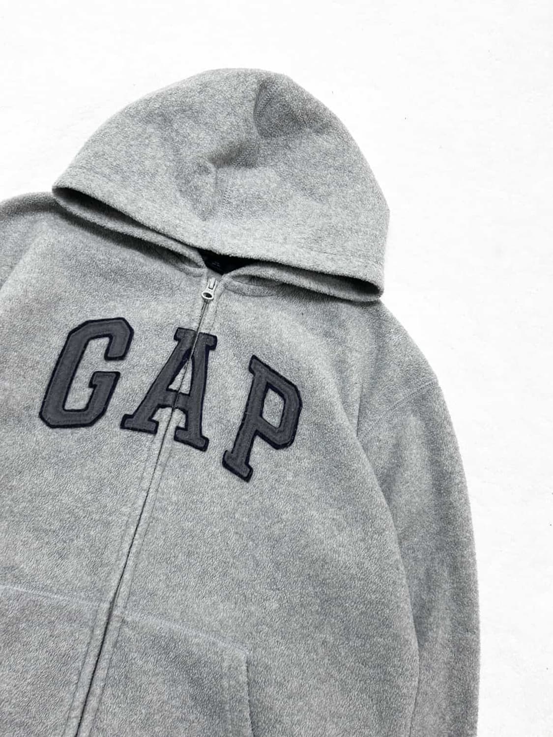 갭 빅로고 그레이 부클 후드집업 상품이미지6