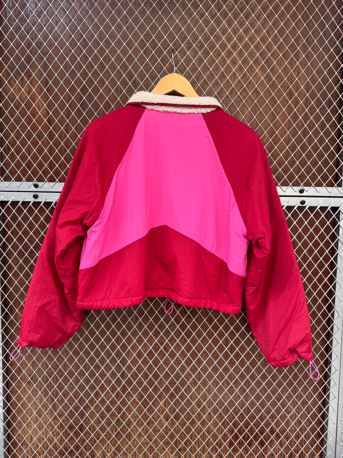 자라 핑크 배색 크롭 아노락 뽀글이 점퍼 M 상품이미지6