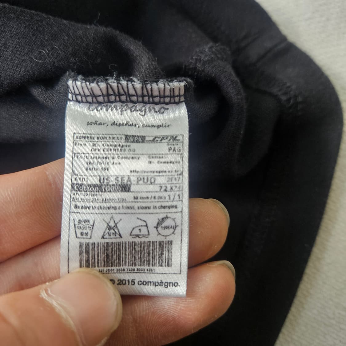 M 꼼파뇨 블랙 긴팔 티셔츠 0316Y 상품이미지4