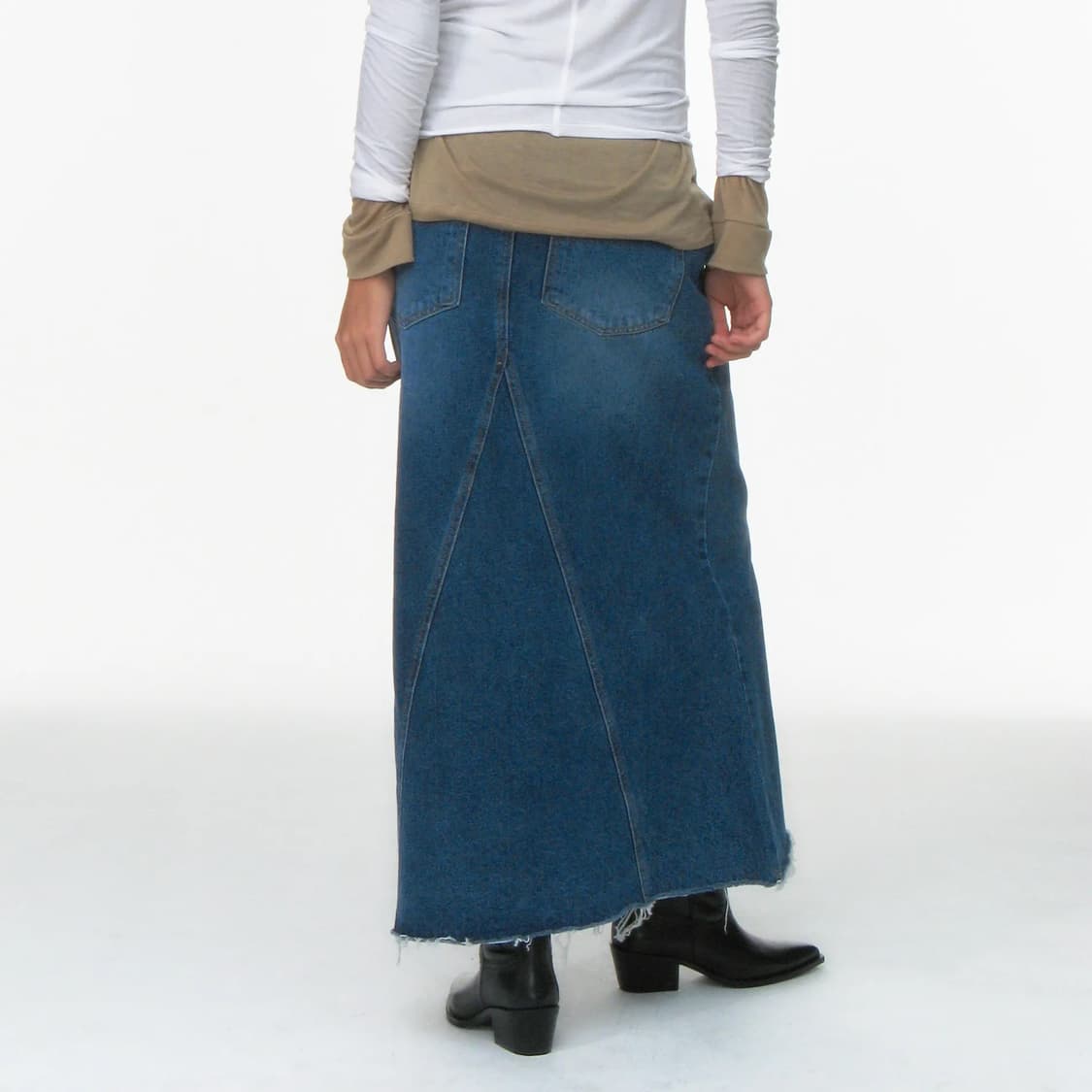 리포스 맥시 데님 스커트 상품이미지1