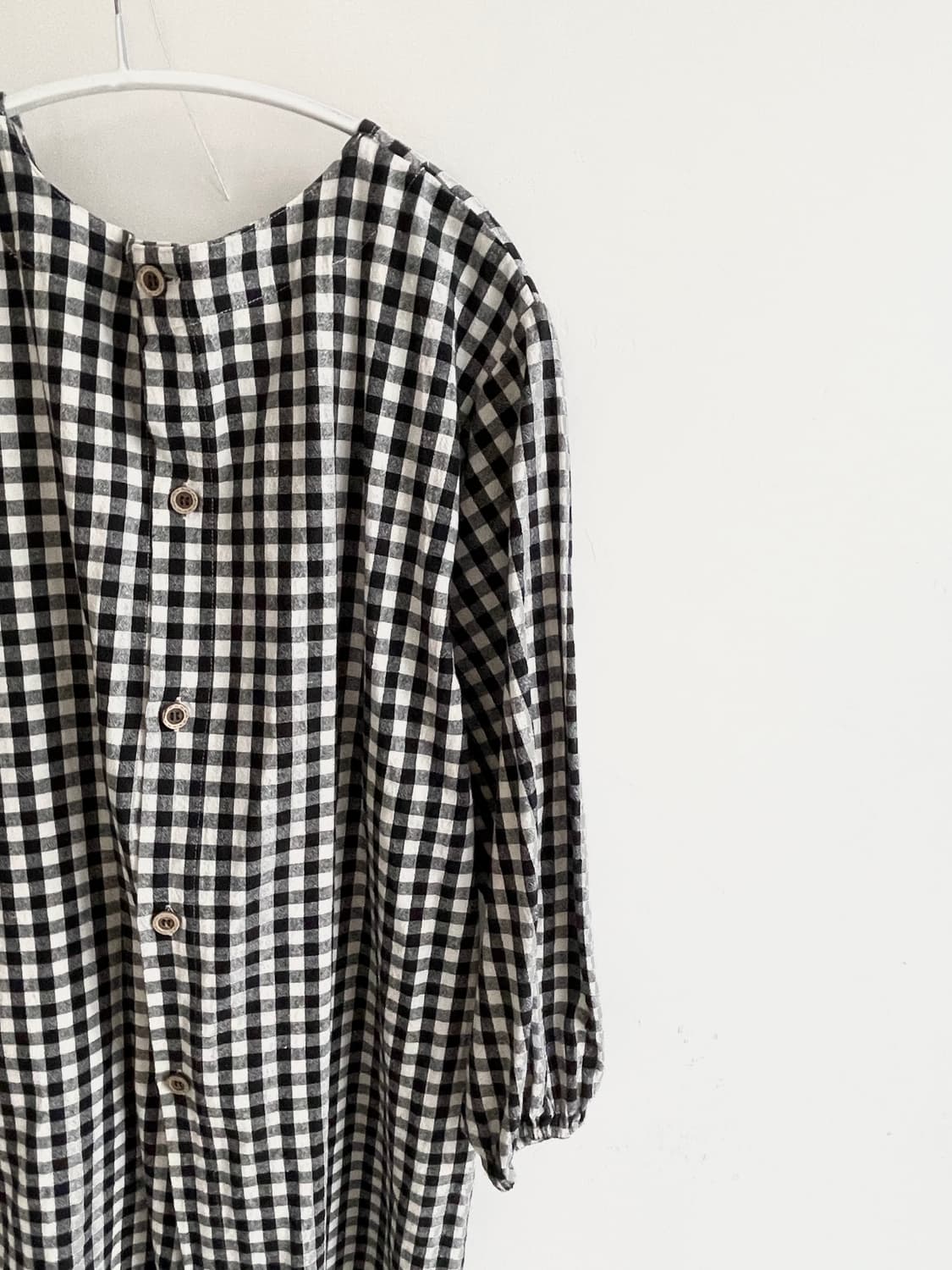 블랙 앤 화이트 체크 원피스 상품이미지7
