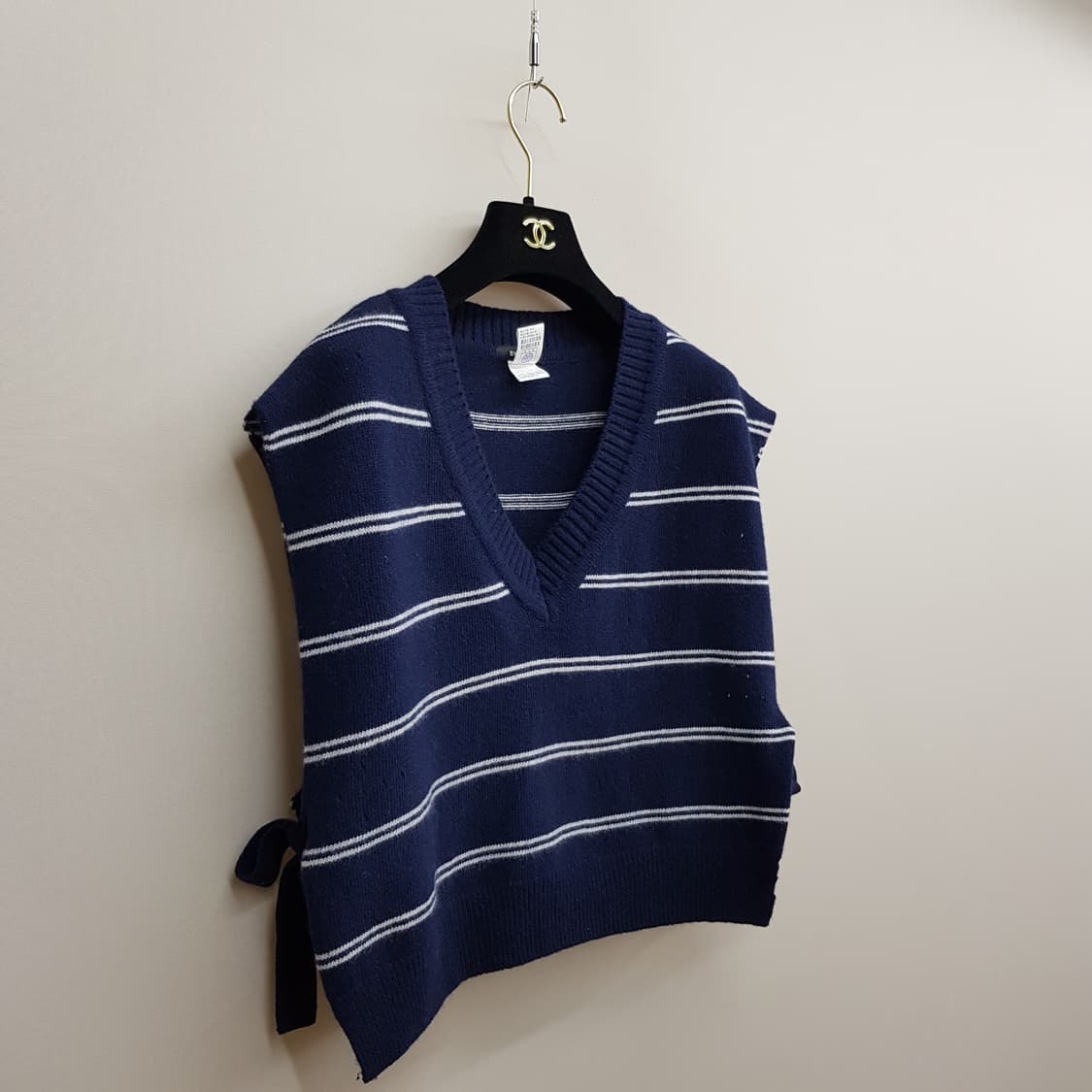 한섬 시스템 2021 스트라이프 브이넥 니트 조끼 F사이즈 상품이미지3