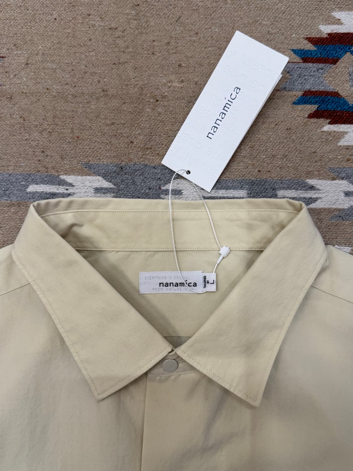 [L][105] 나나미카 래귤러 카라 윈드 셔츠 크림 옐로우 상품이미지2