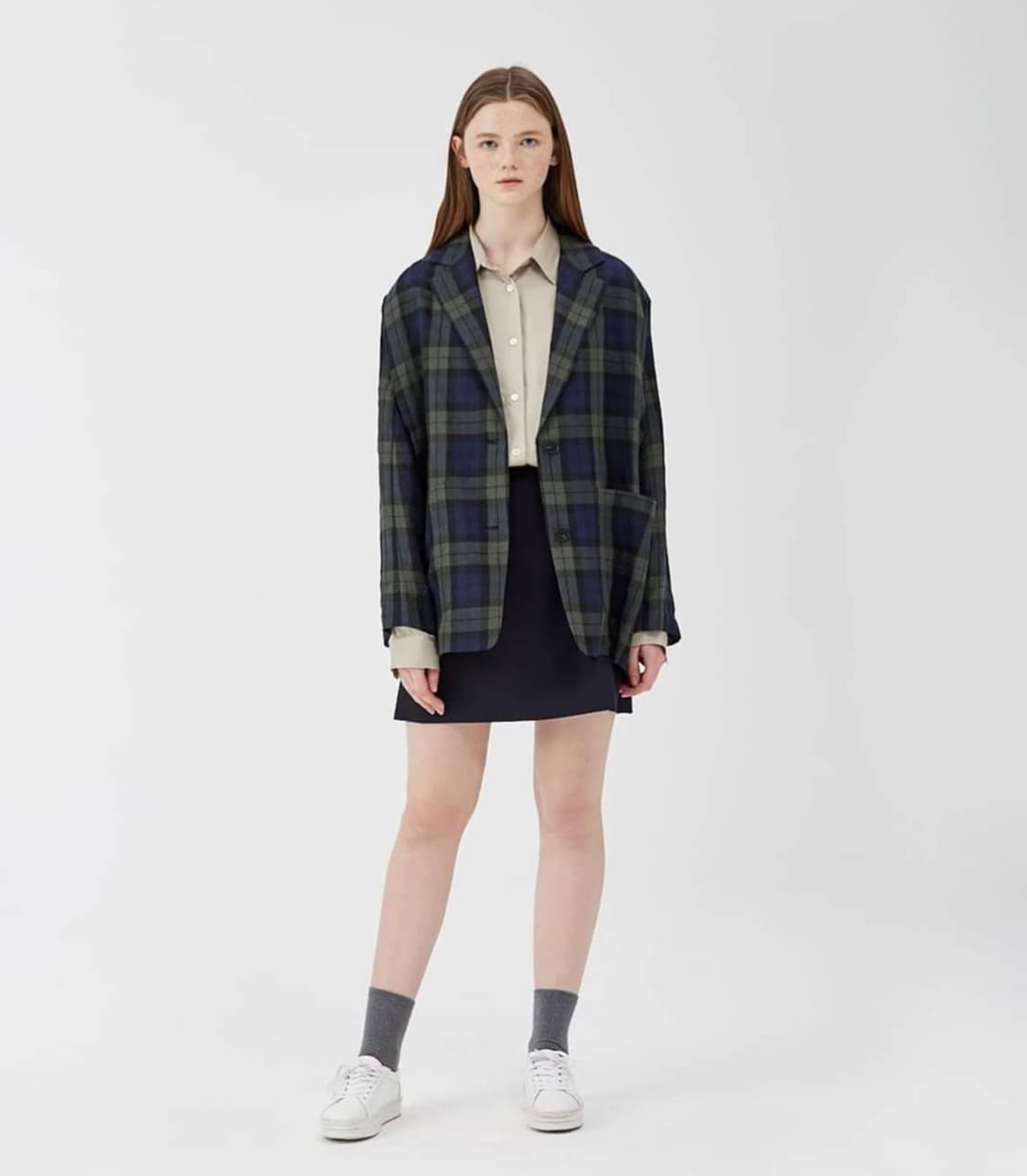 studio tomboy 스튜디오톰보이 체크 린넨 자켓 상품이미지1