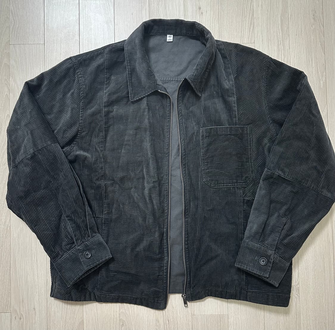 GU 코듀로이 셔츠집업 자켓 [다크 그레이-L] 상품이미지5