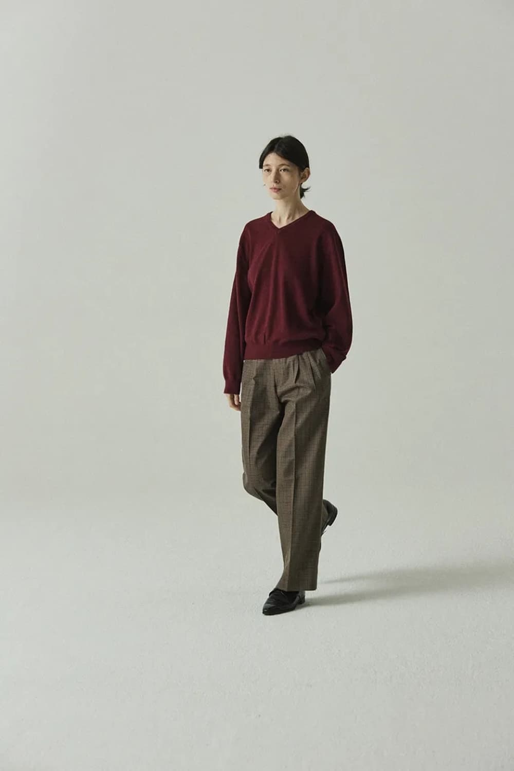 토마스모어 TC3-PT03 체크 투턱 팬츠 여성용 55반~66 상품이미지1