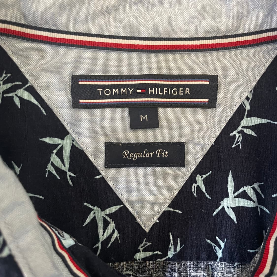 타미힐피거 네이비 대나무 패턴 반팔 셔츠 M 상품이미지4