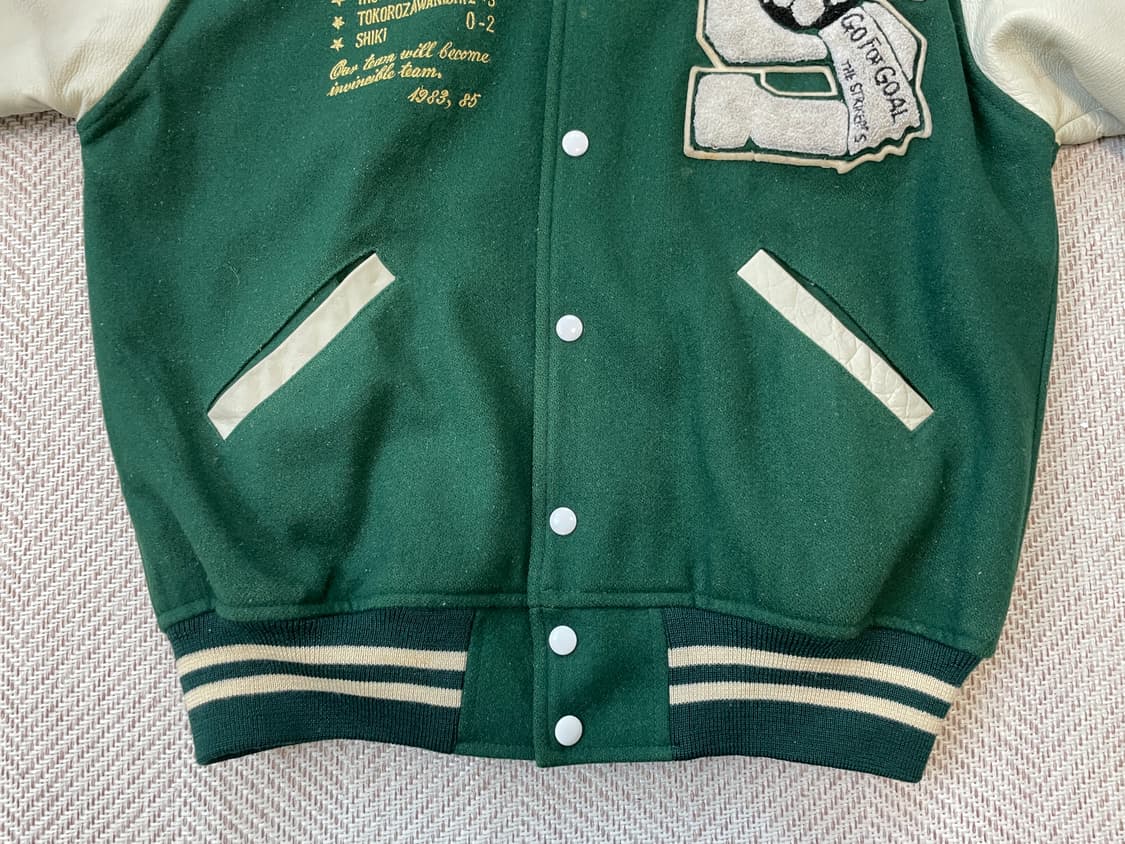 빈티지 아이비 울 멜톤 레더 슬리브 바시티 자켓 J03771 상품이미지9