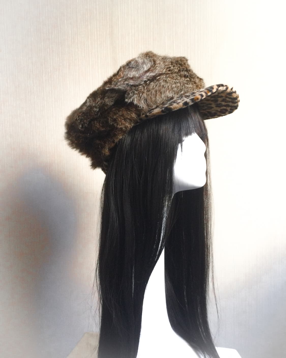 Real fur mixed leopard layered cap 상품이미지8