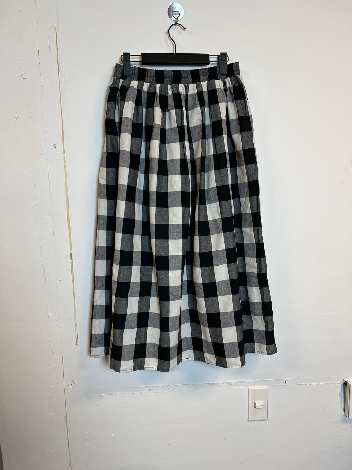 P025 JPN 모리/러블리/펑크/Y2K 체크 롱 스커트 L 상품이미지1