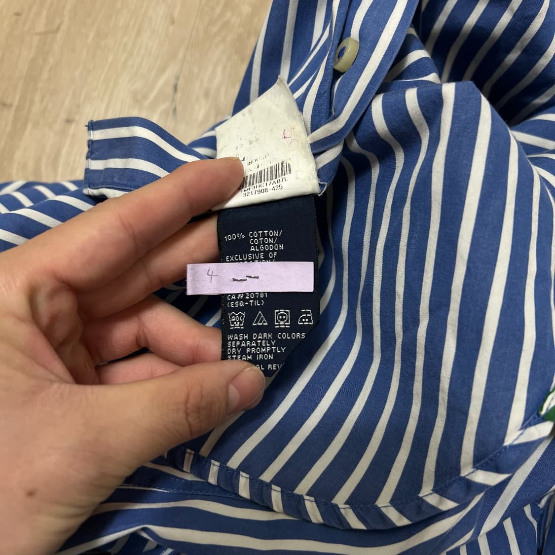 타미힐피거 남성 스트라이프 셔츠 L/100  상품이미지7