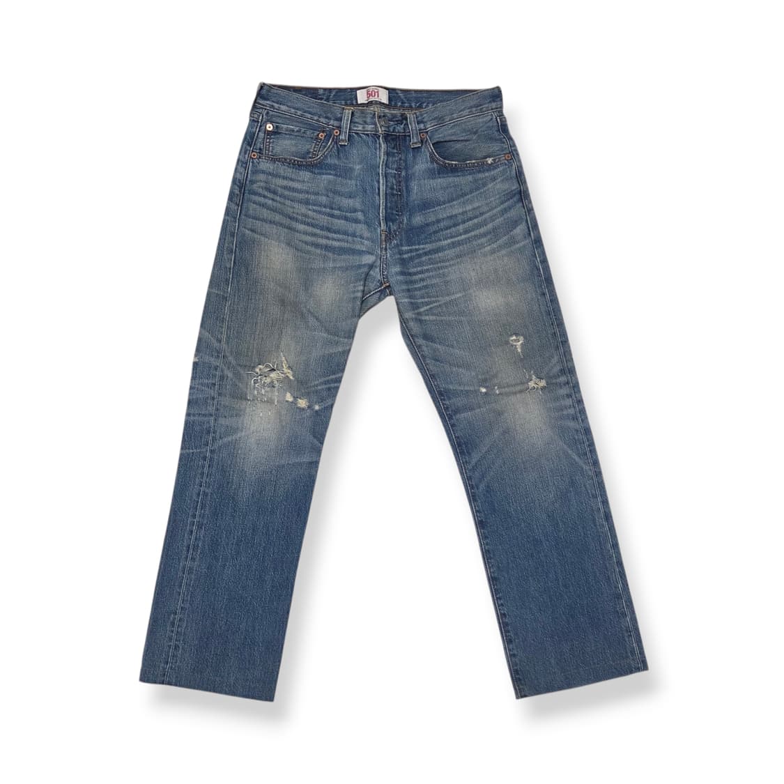 Levis 리바이스 501 빈티지 데미지 워싱 데님 팬츠 상품이미지1
