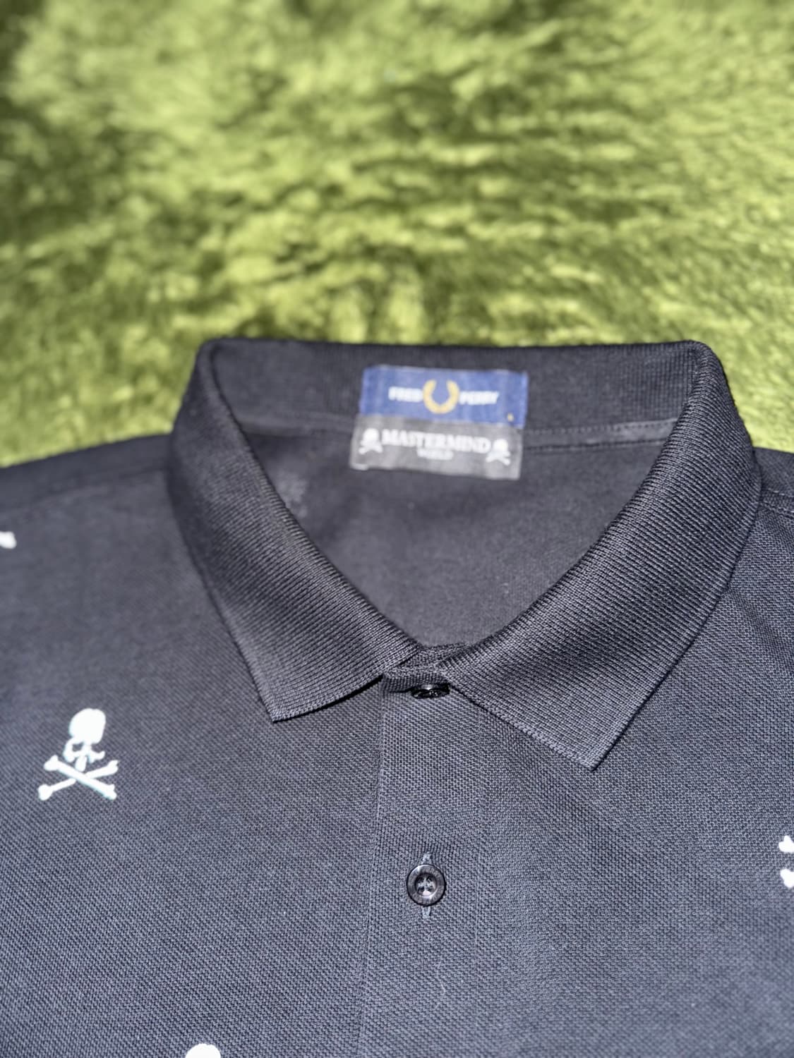 [L] 마스터마인드 X 프레드페리 스컬 로고 프린트 폴로티 상품이미지3
