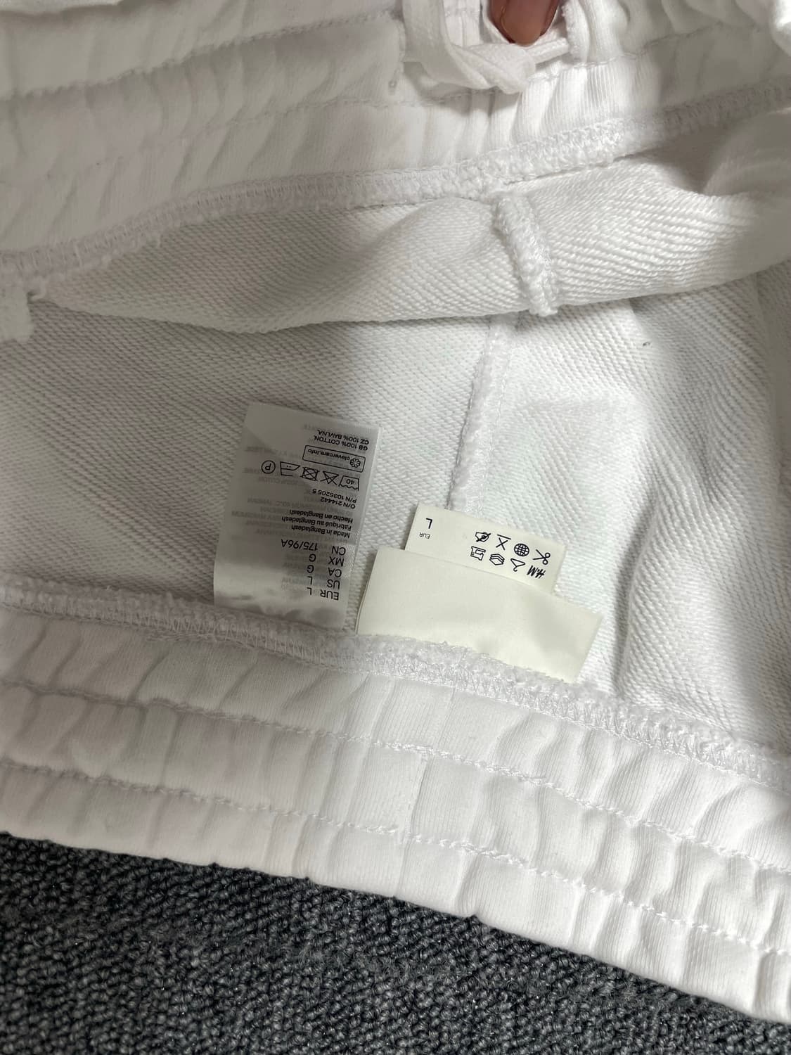 H&m 화이트 트레이닝 팬츠 L (30-32 추천) 상품이미지3