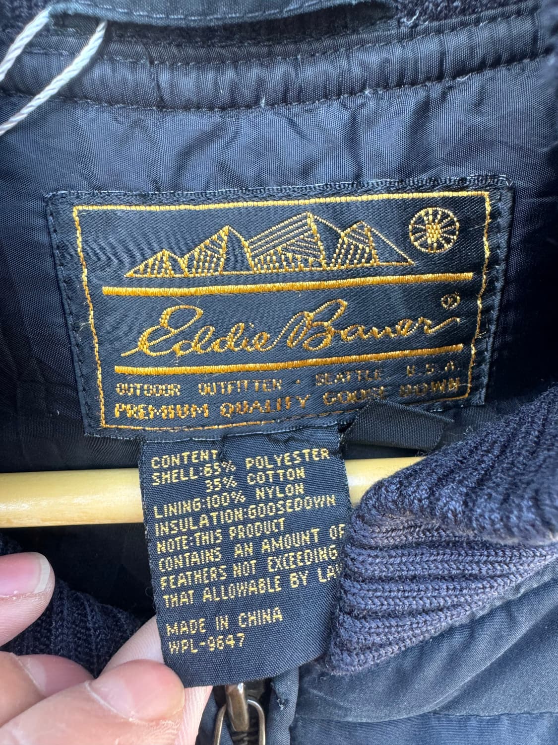 90s 에디바우어 빈티지 구스 다운 패딩 베스트 조끼 블랙 xl 상품이미지6