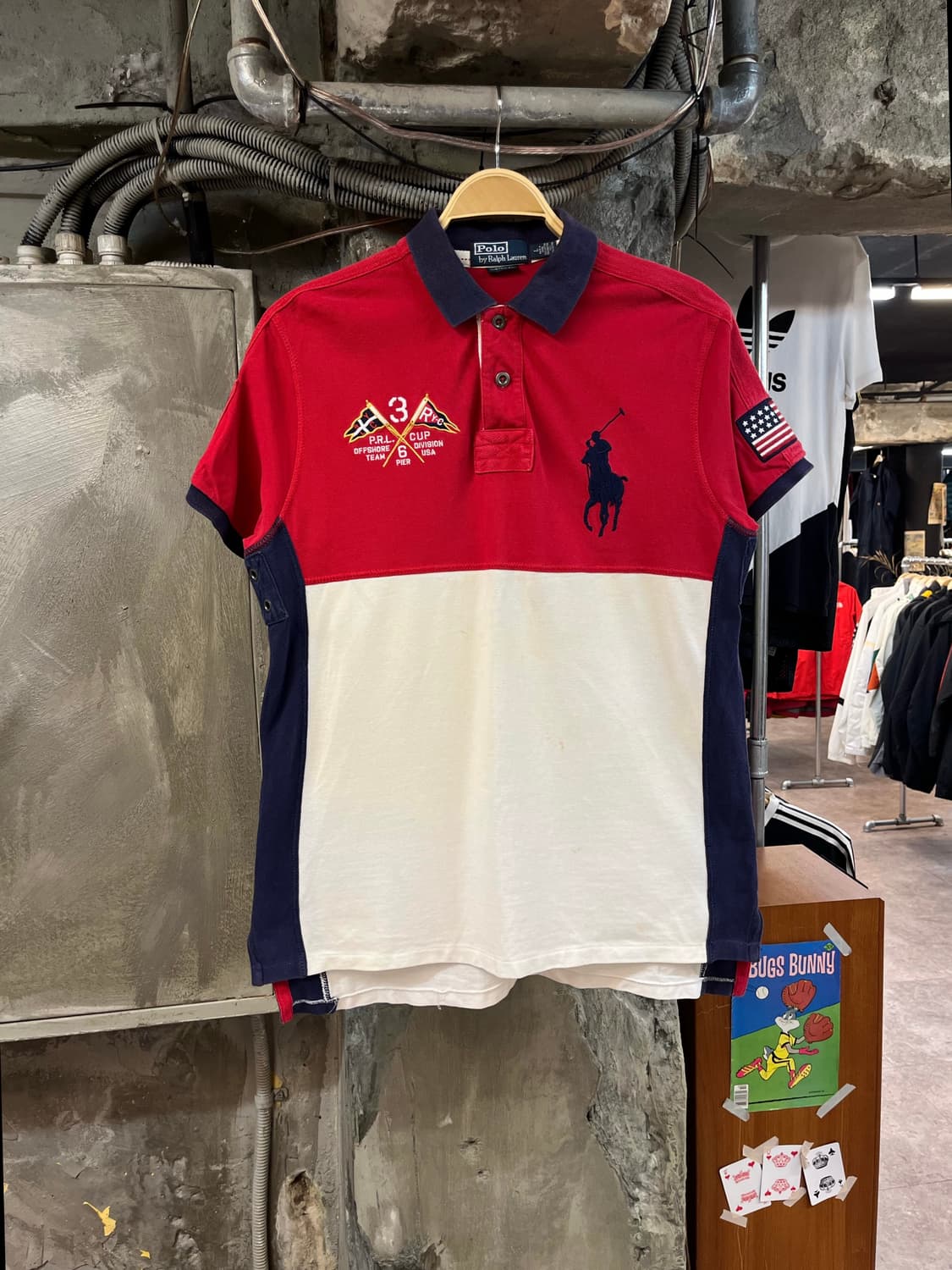 폴로 랄프로렌  헤리티지 로고 성조기 pk셔츠 레드 L#csz2082 상품이미지1