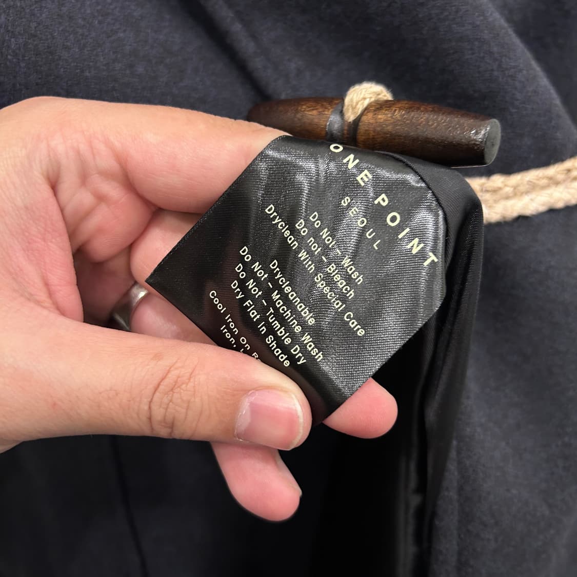 원포인트 서울 울 헤링본 카라 더플 롱코트 상품이미지3