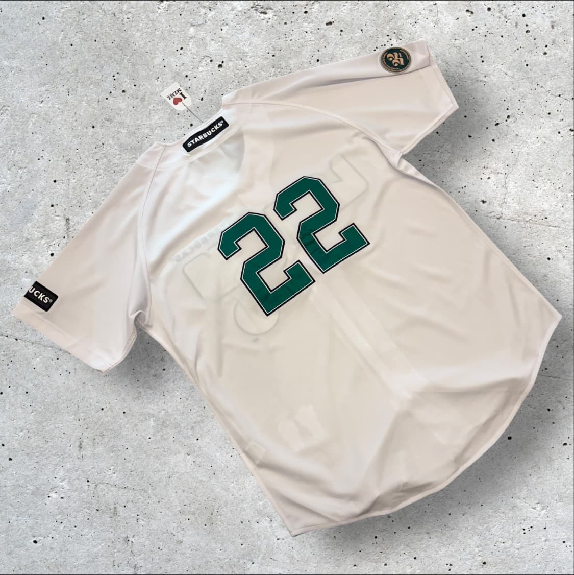 [110] 스타벅스 랜더스 야구 유니폼 화이트 반팔 새상품 C866 상품이미지2