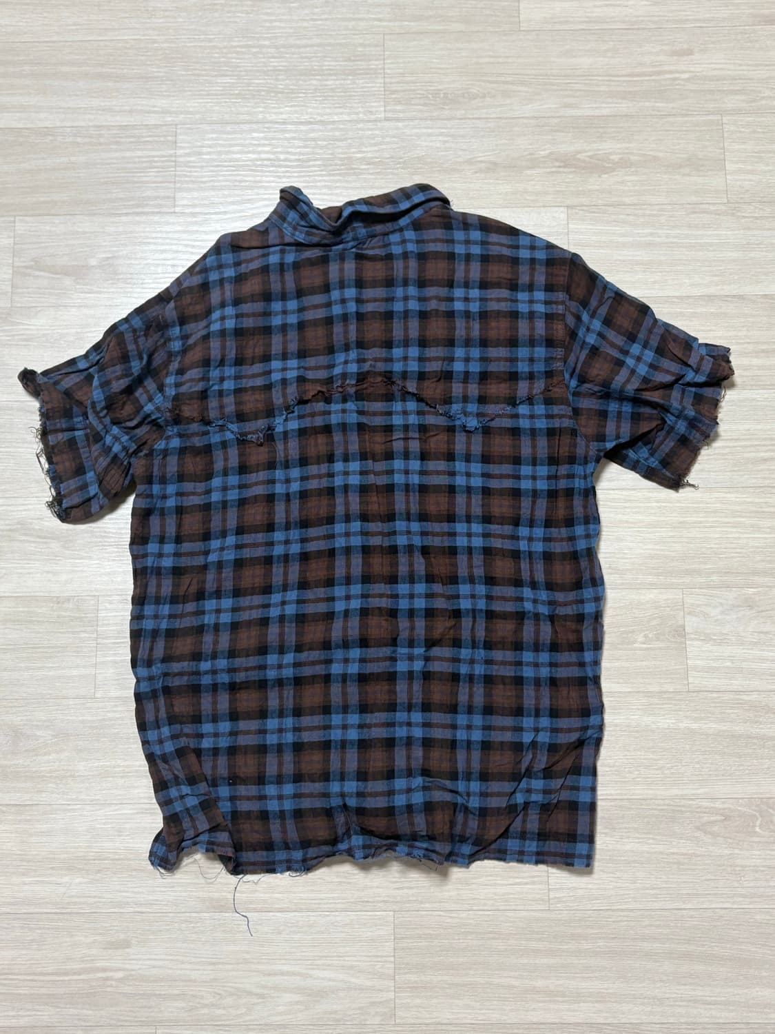 더바이닐하우스 웨스턴 숏 슬리브 셔츠 네이비 블루 s 상품이미지2