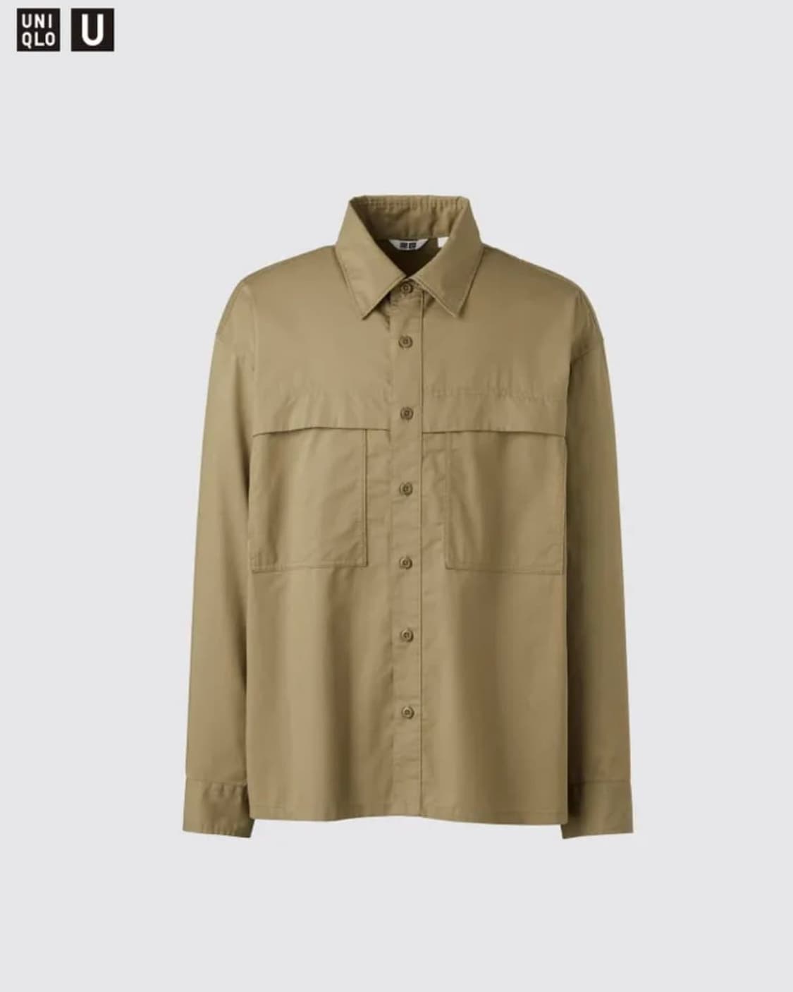 유니클로U 르메르 유틸리티 셔츠 남방 베이지 XL 105 면 나일론 카키 상품이미지3