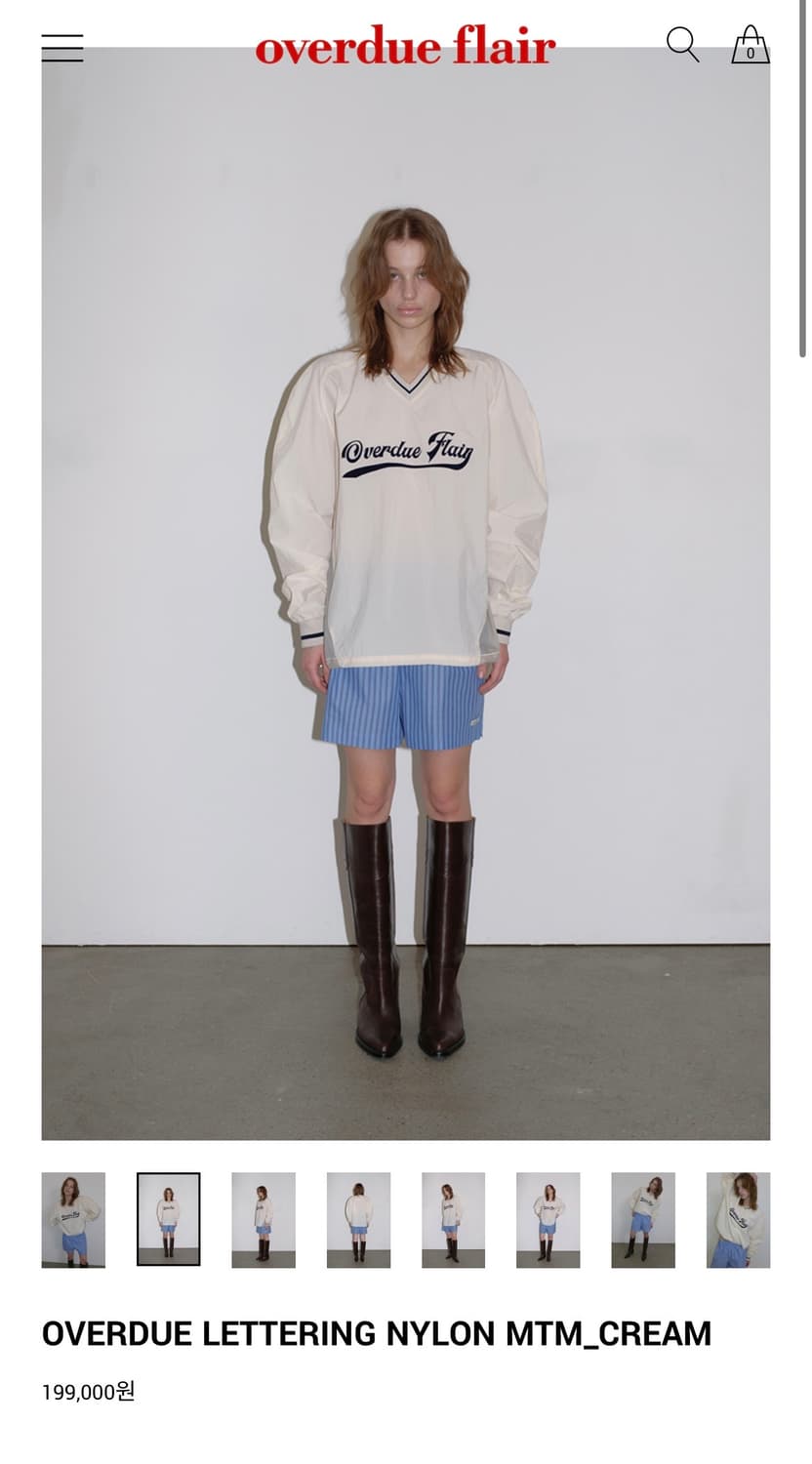 오버듀플레어 나일론 맨투맨 아이보리 상품이미지3