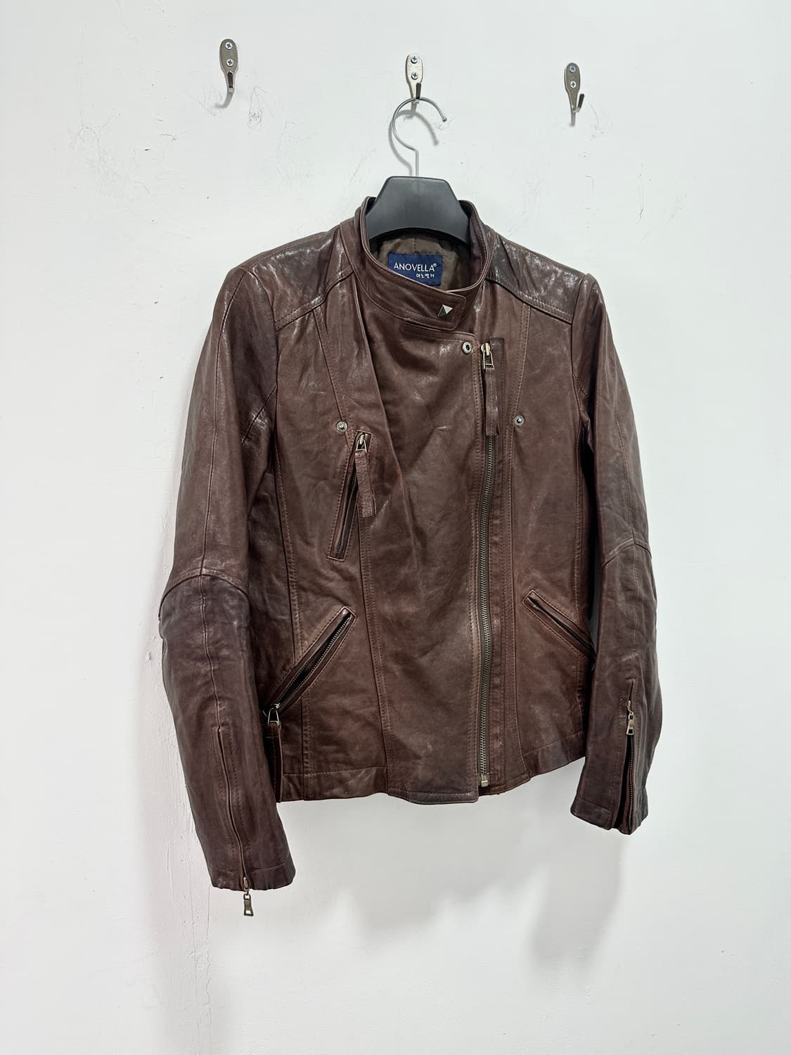 Lambs leather silver stud button jacket 상품이미지2