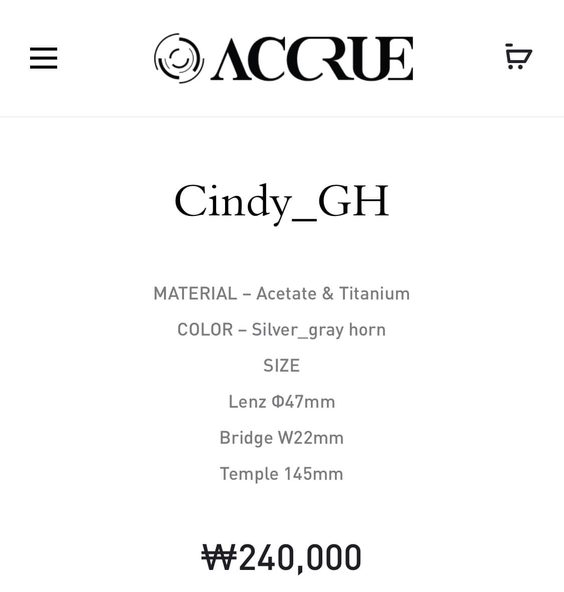 accrue 어크루 안경 cindy glasses 상품이미지2