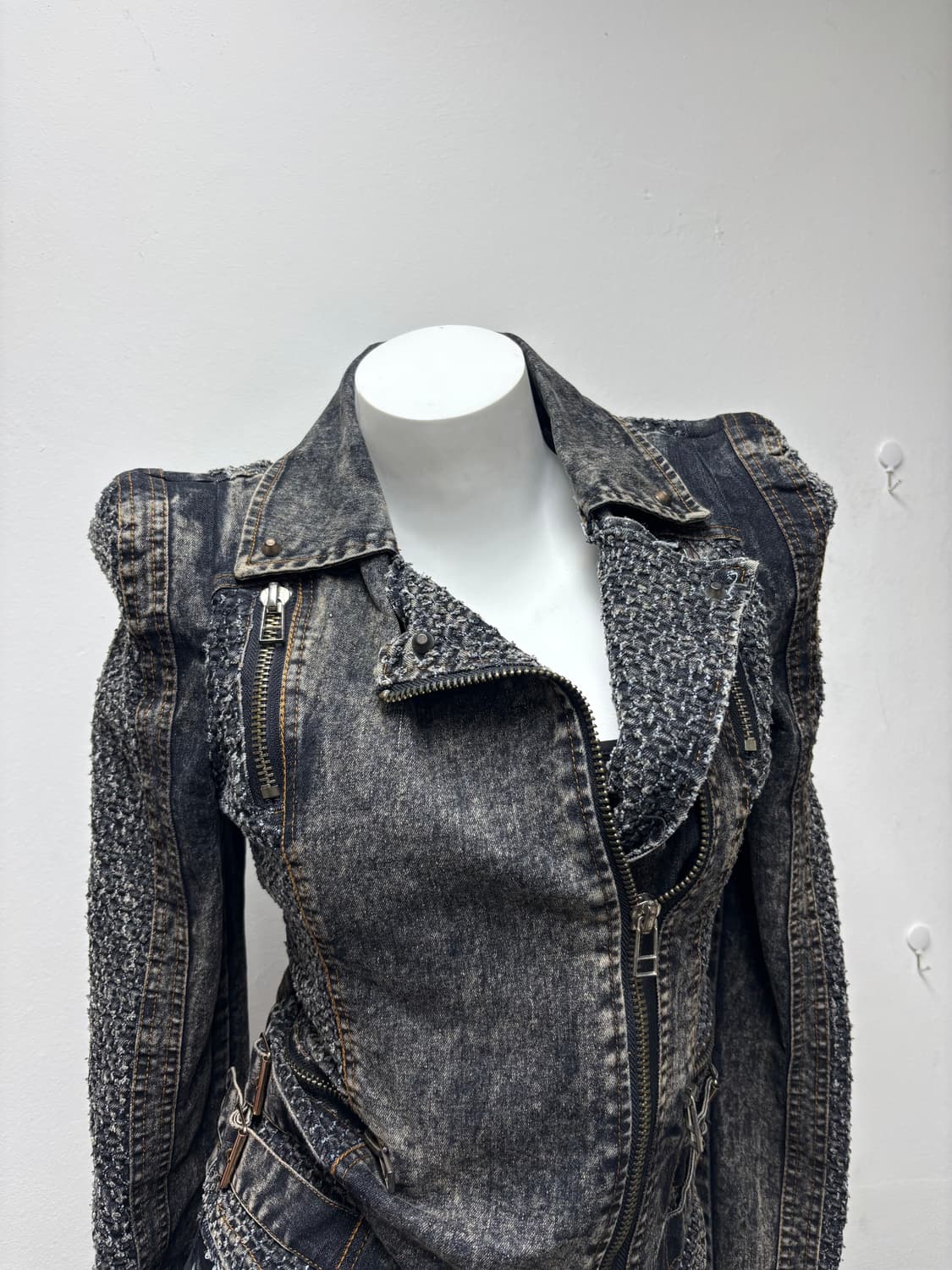 [Y2K] Rare Design Side Buckle Biker Jack 상품이미지4