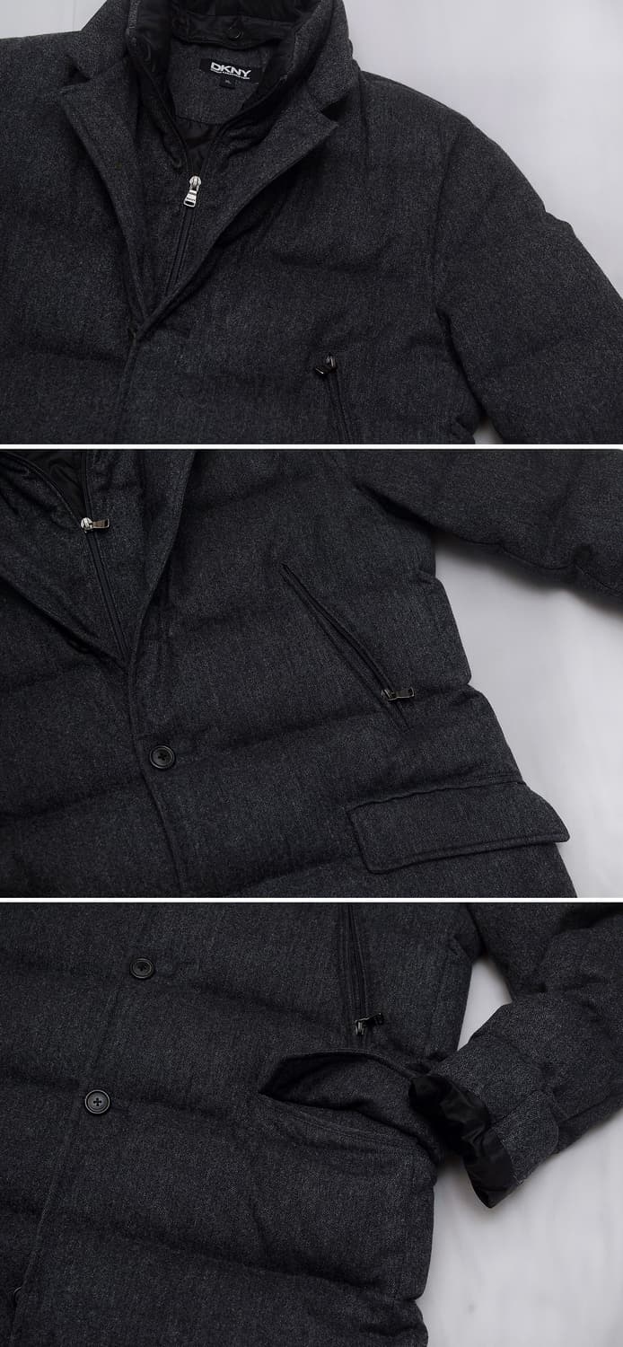 DKNY 이태리 울실크 구스다운 투인원 롱패딩 코트 (100-105) 상품이미지8