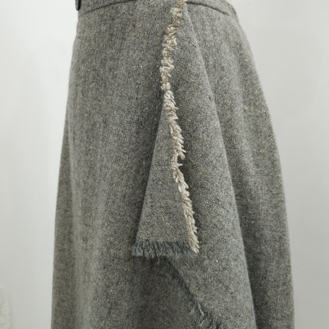 TRANS WORK 울 실크 그레이 랩스커트 상품이미지7