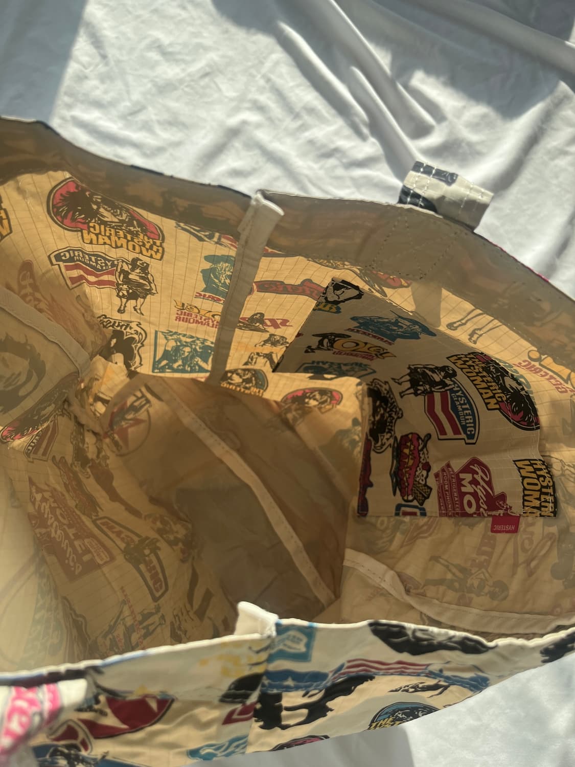 (초레어)히스테릭 글래머 아카이브 히스걸 로고 프린팅 토트백 가방 상품이미지8