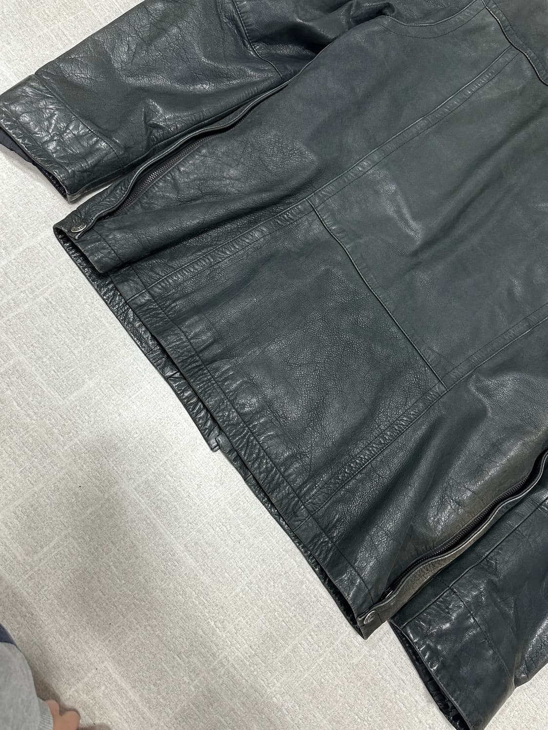 90's 캘빈클라인 데미지 레더 자켓 상품이미지6