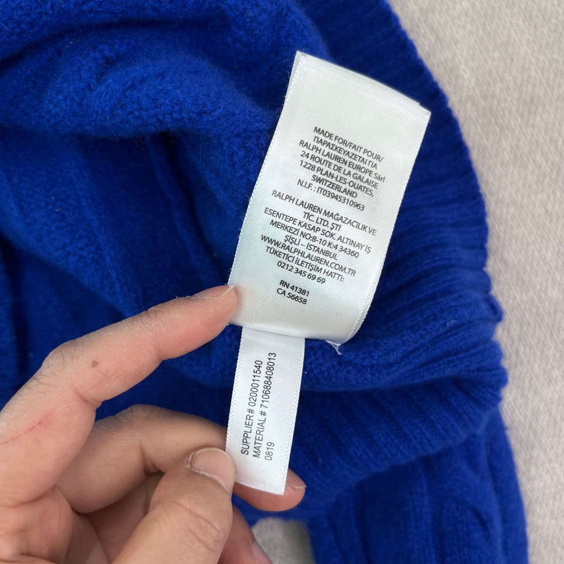 95 폴로 랄프로렌 램스울 꽈베기 블루 니트 상품이미지6