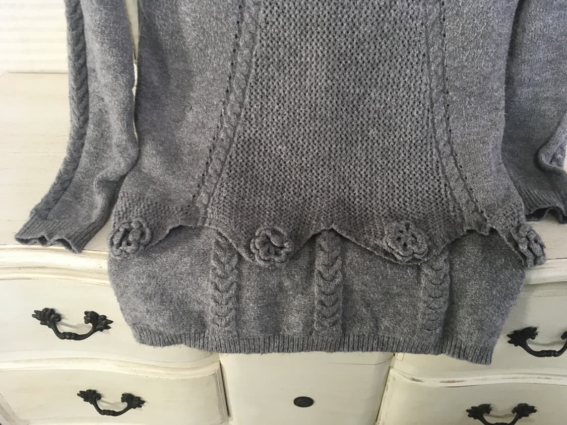 jpn vintage gray crochet flower layered  상품이미지7