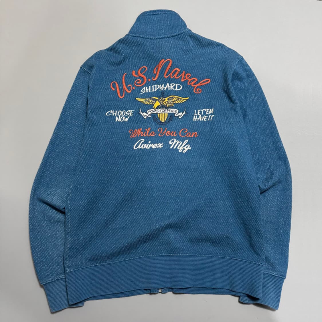 아비렉스(AVIREX) 블루 코튼 US NAVAL 자수 하이넥 집업 자켓 상품이미지7