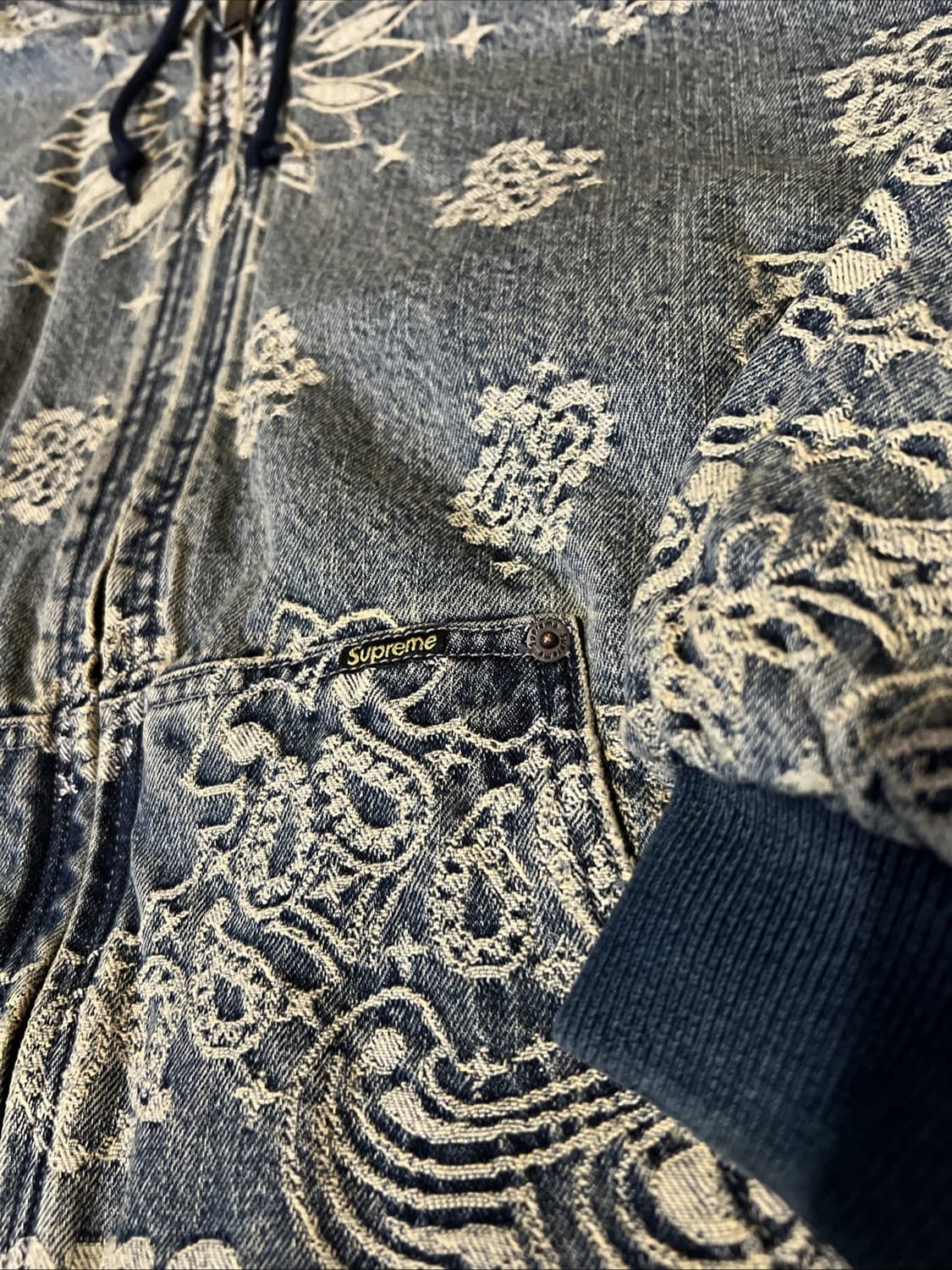 슈프림 반다나 자카드 데님 후드집업 워크 자켓 상품이미지3