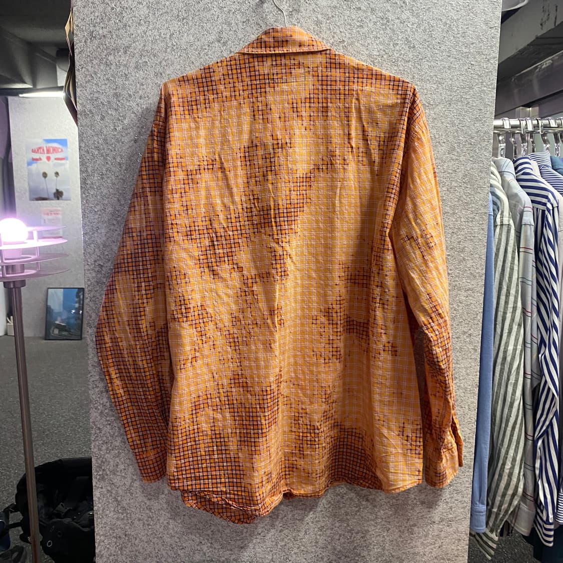 디스이즈네버댓 그라데이션 체크 오렌지 셔츠 B4395 상품이미지4