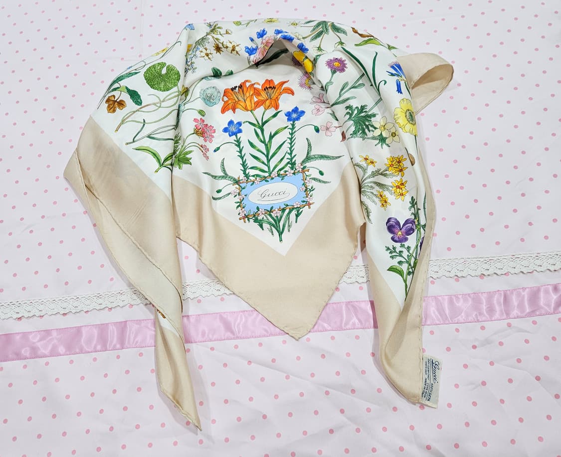 (구찌) 플로라빈티지 실크 스카프 상품이미지6