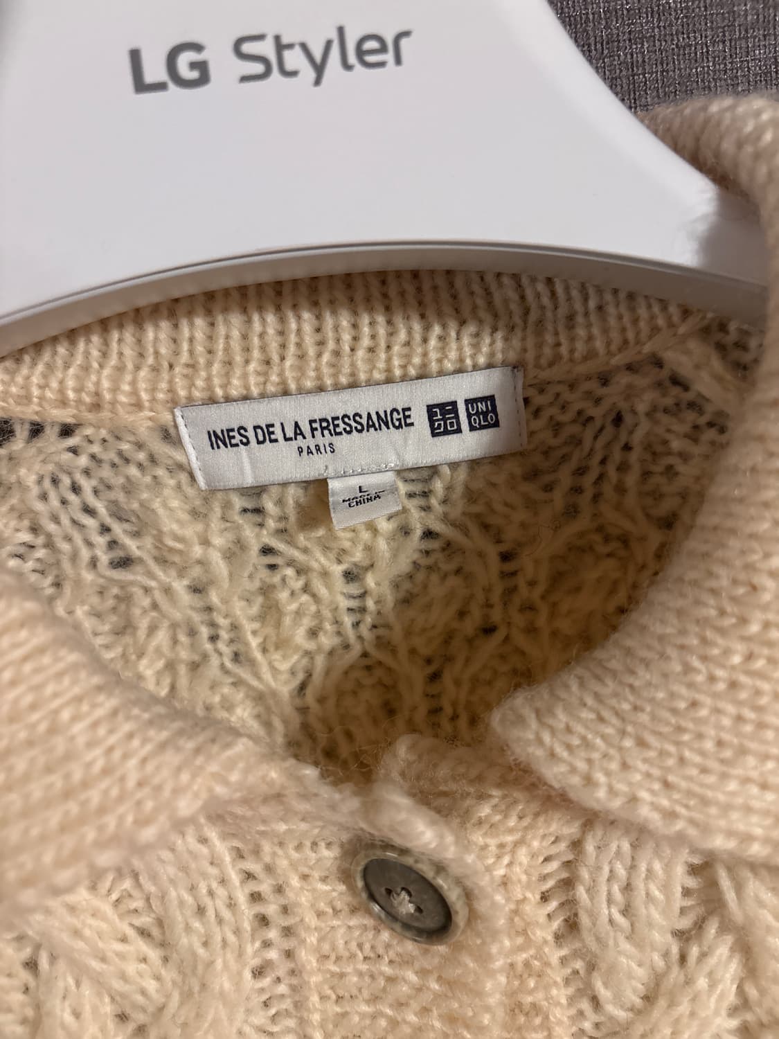 유니클로 X INES DE LA FRESSANGE 이네스 꽈배기 가디건  상품이미지2