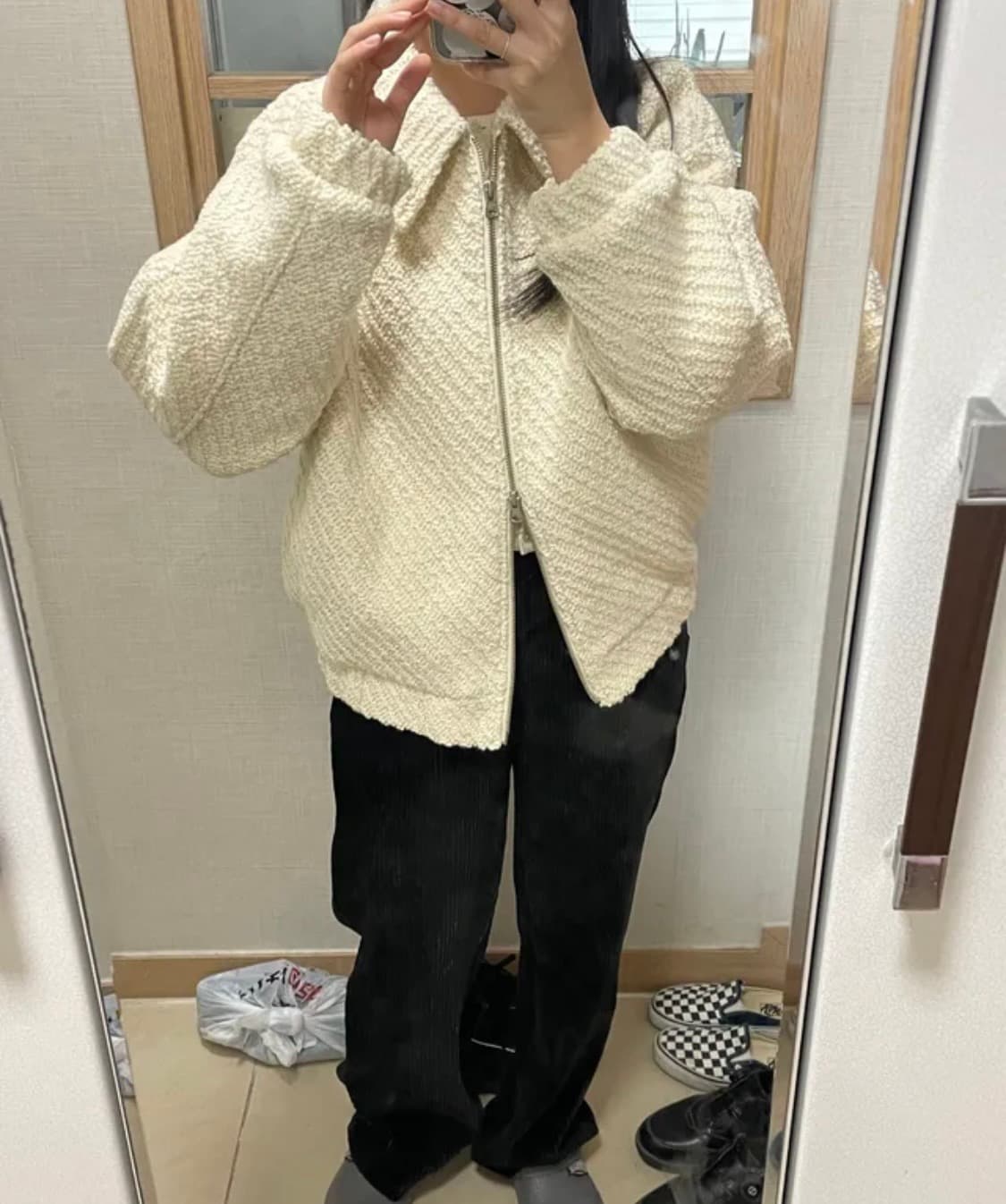 인사일런스 벨루치 벌키 자카드 아이보리 자켓 상품이미지2