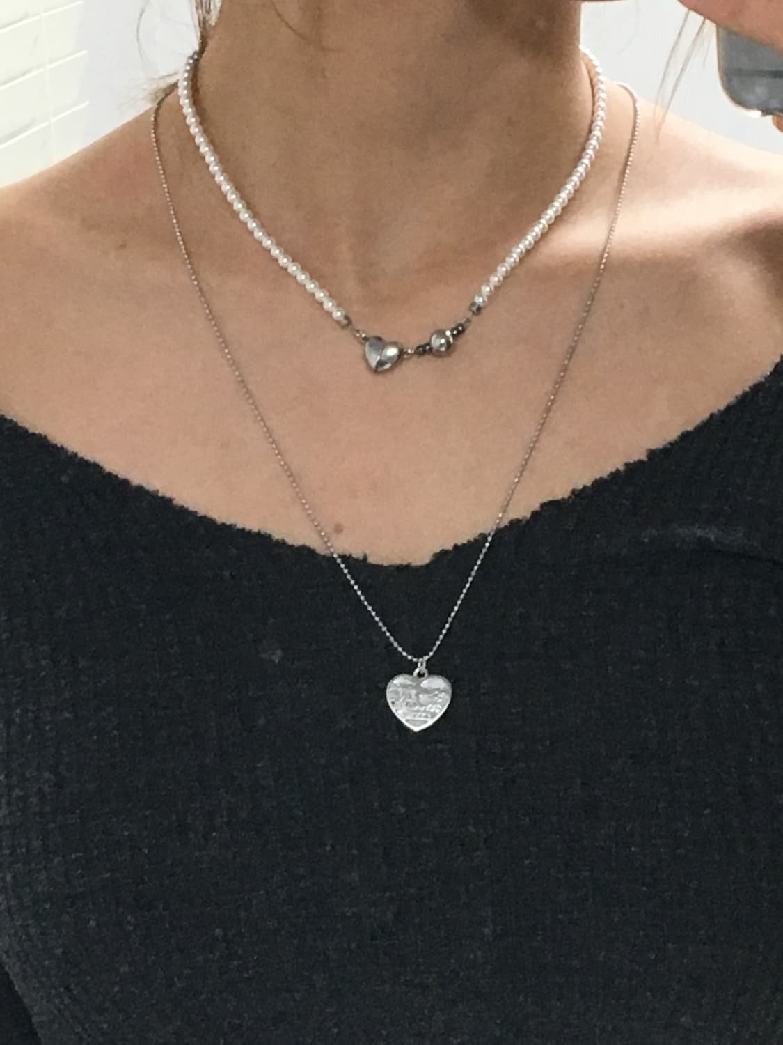 lettering heart necklace 상품이미지5